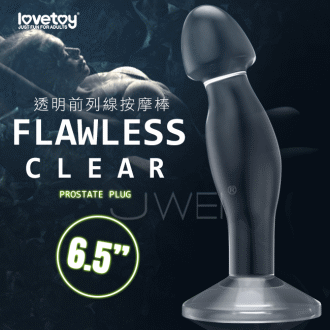 【Lovetoy原廠貨】Flawless Clear冰雪無暇系列 Prostate Plug透明前列腺按摩棒-6.5吋#B210225